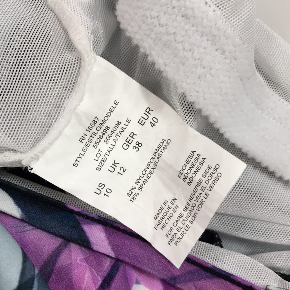 Swim Solutions Empire-Waist Printed Swimdress - Picture 10 of 10
